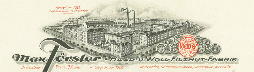 Briefkopf der Firma Max Förster